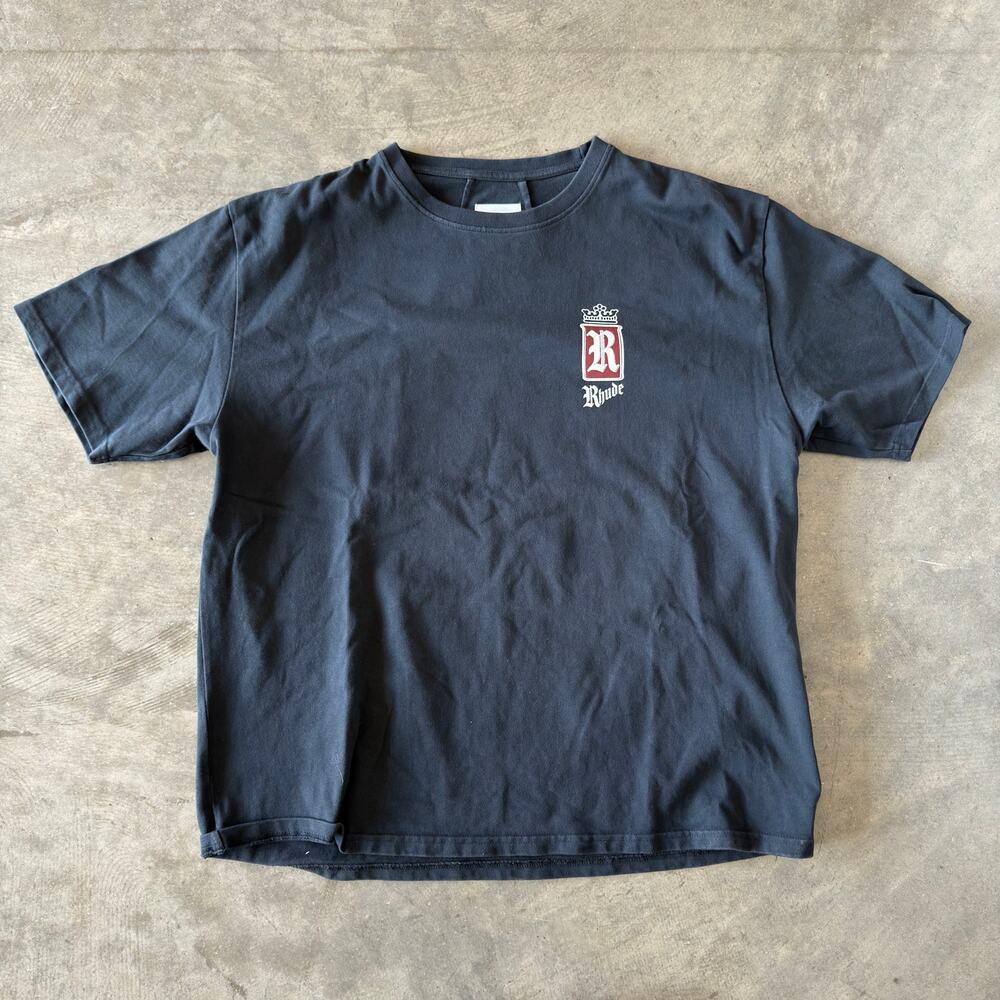 Rhude Premium Filters Grand Cru 1991 Back Graphic T-Shirt Black Size XL